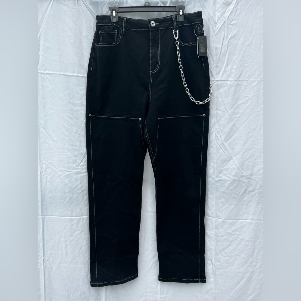 Hot Topic Black Carpenter Pants with Side Chain